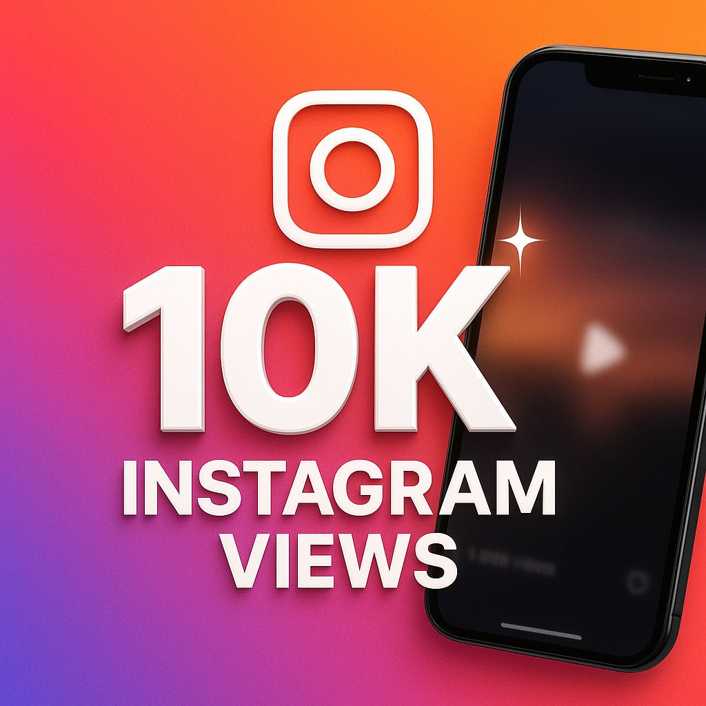 
Illustration of 10,000 Instagram views with a play icon.