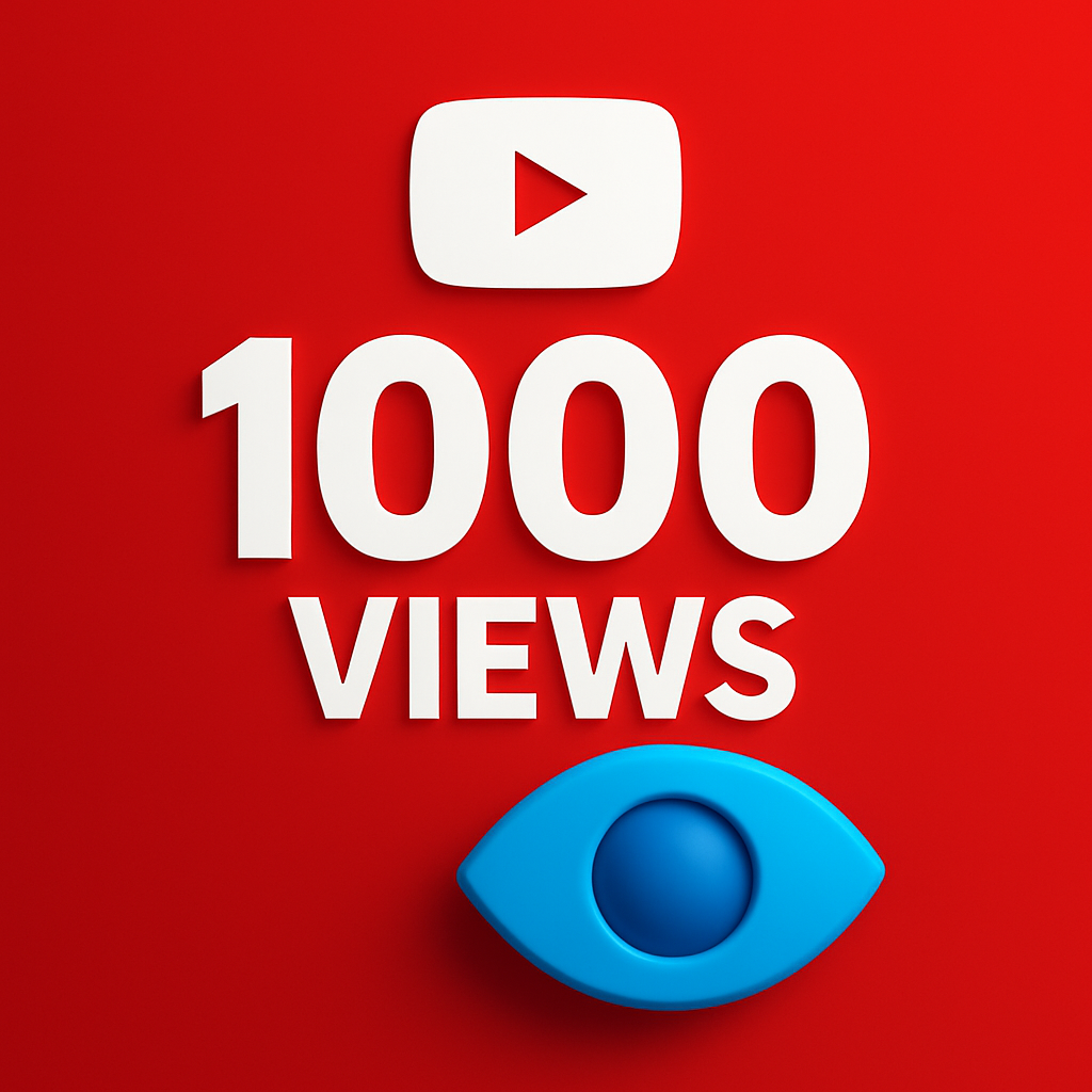 
Illustration of 1,000 YouTube views with a play icon.