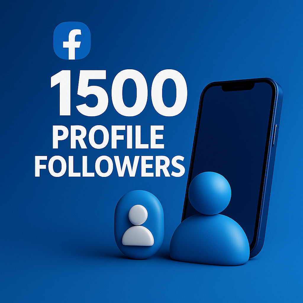 
Illustration of 1,500 Facebook profile followers with a profile icon.