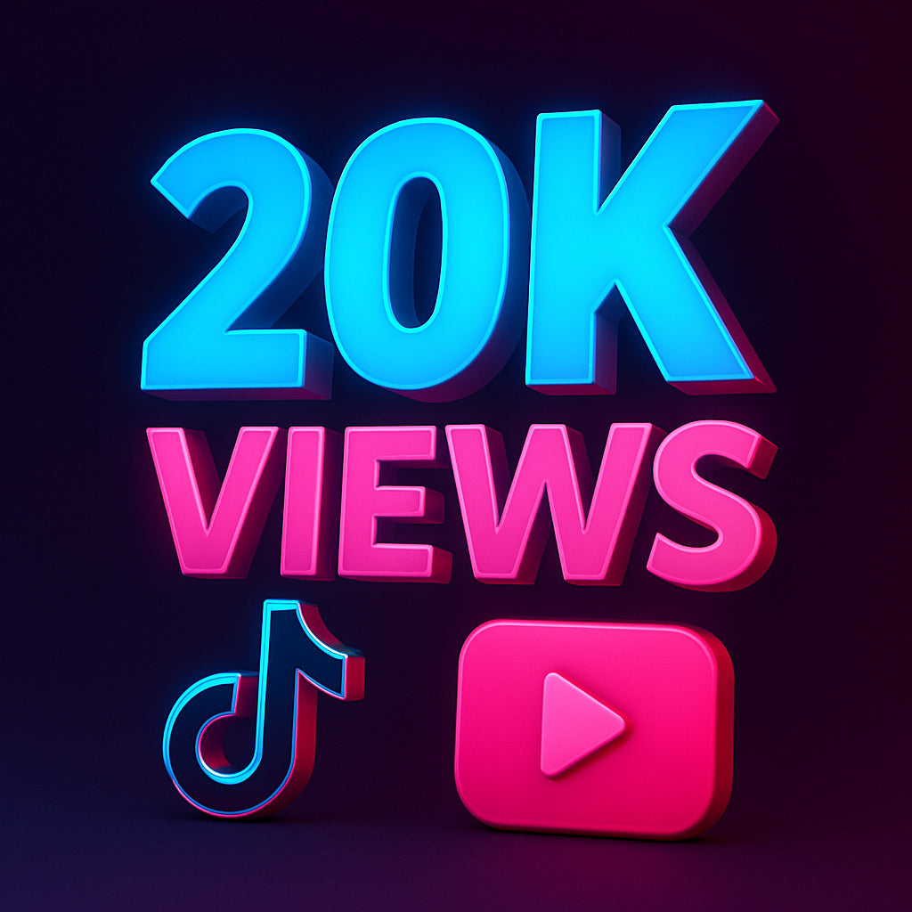 
Illustration: 20.000 TikTok-Aufrufe mit einem Wiedergabesymbol.
