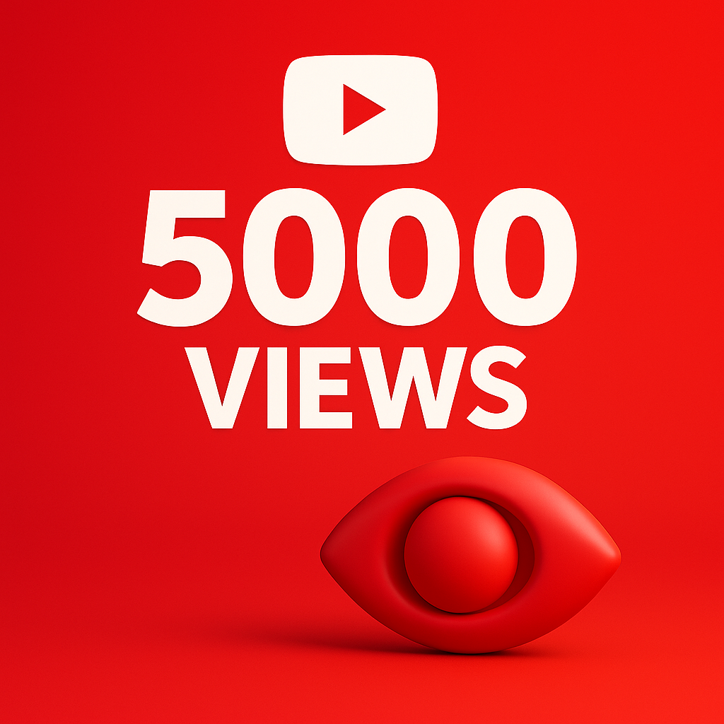 
Illustration of 5,000 YouTube views with a play icon.