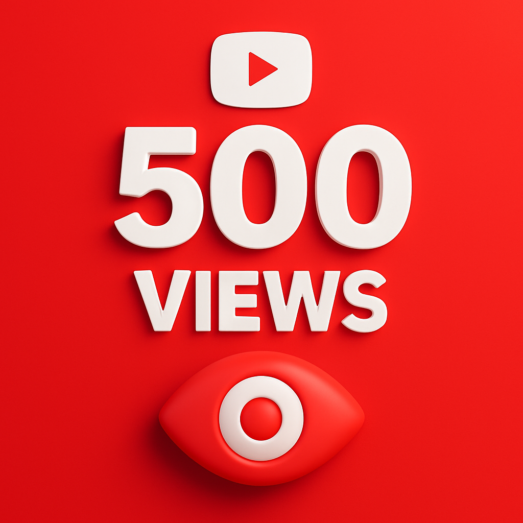 
Illustration of 500 YouTube views with a play icon.