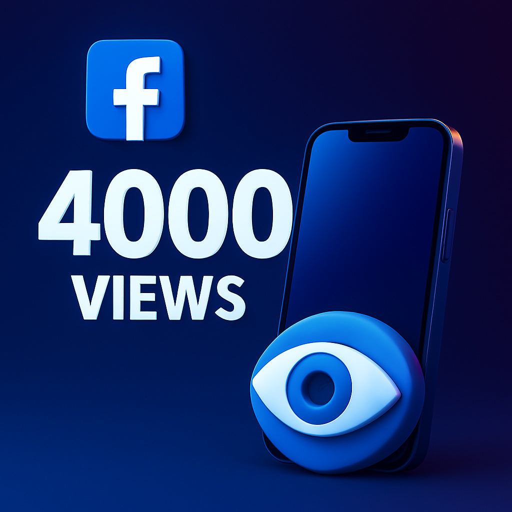 
Illustration: 4.000 Facebook-Aufrufe mit einem Wiedergabesymbol.