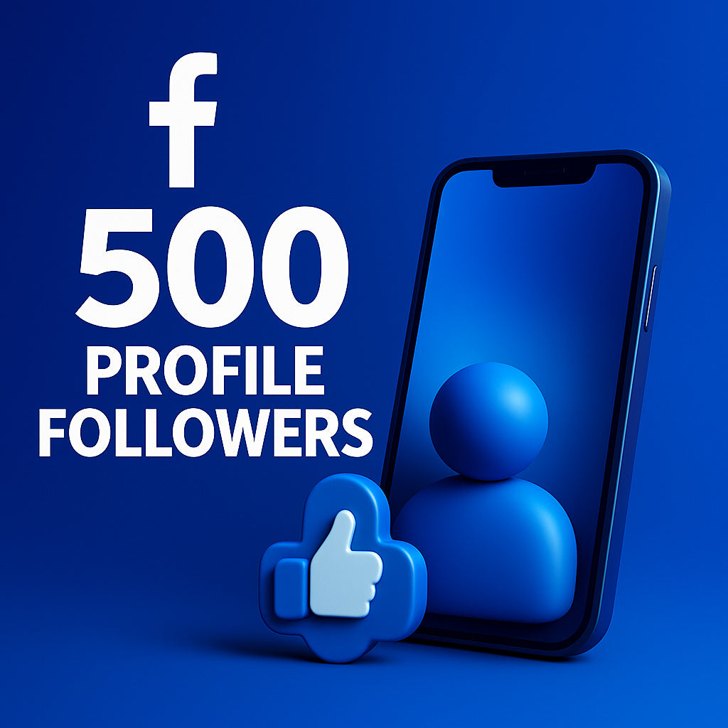 
Illustration of 500 Facebook profile followers with a profile icon.
