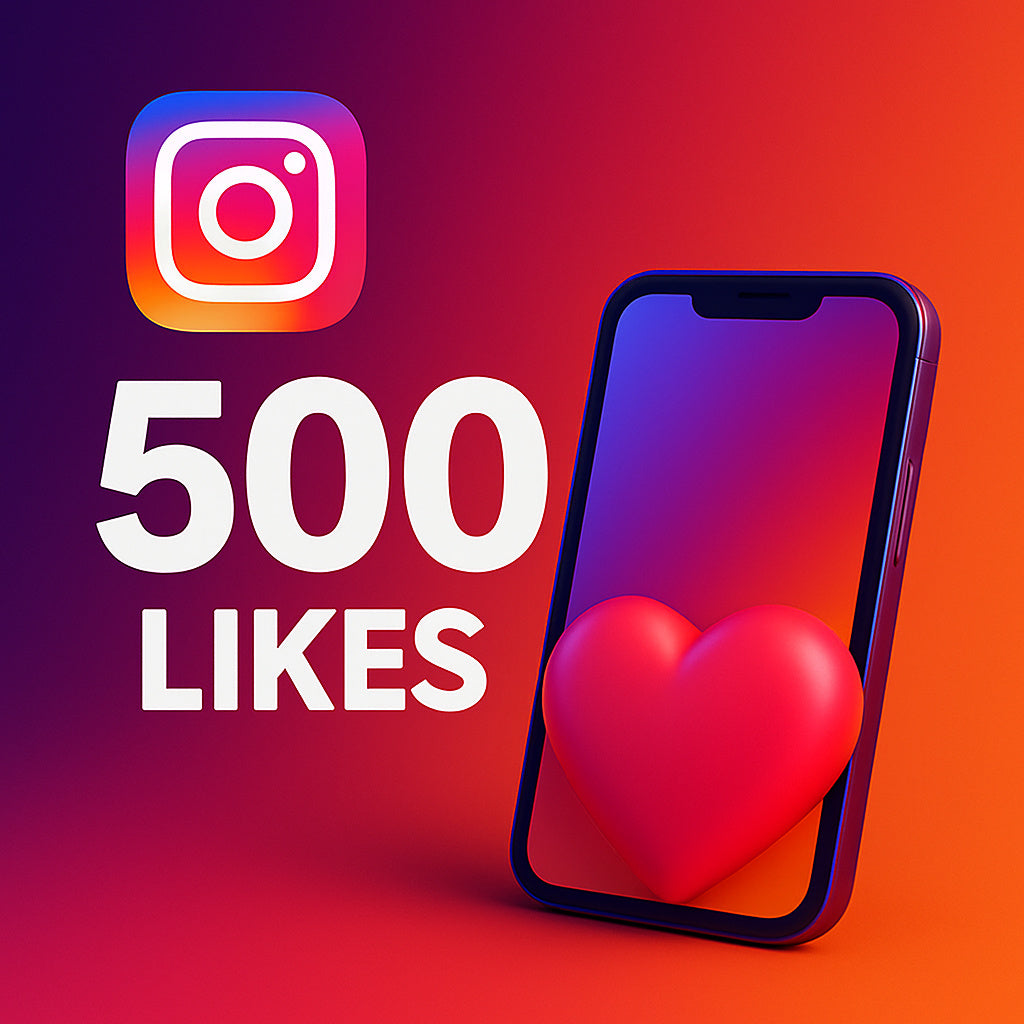 
Illustration: 500 Instagram-Likes mit einem Like-Symbol.