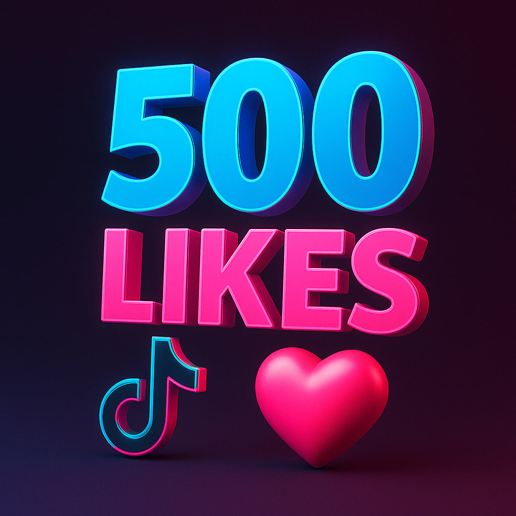 
Illustration of 500 TikTok likes with a like icon.