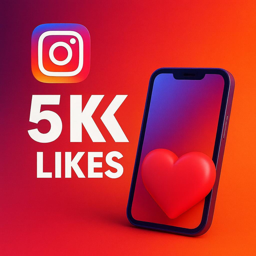 
Illustration: 5.000 Instagram-Likes mit einem Like-Symbol.