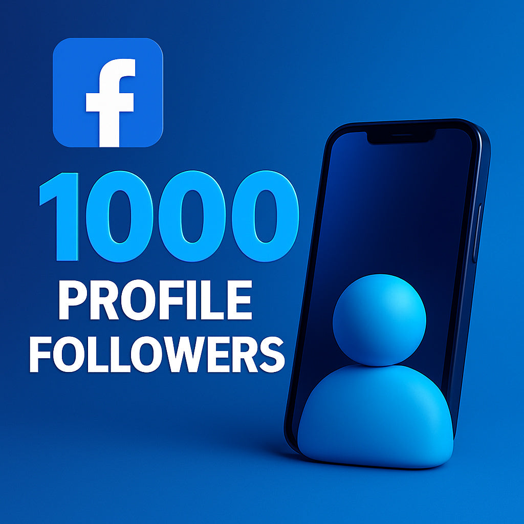 
Illustration of 1,000 Facebook profile followers with a profile icon.
