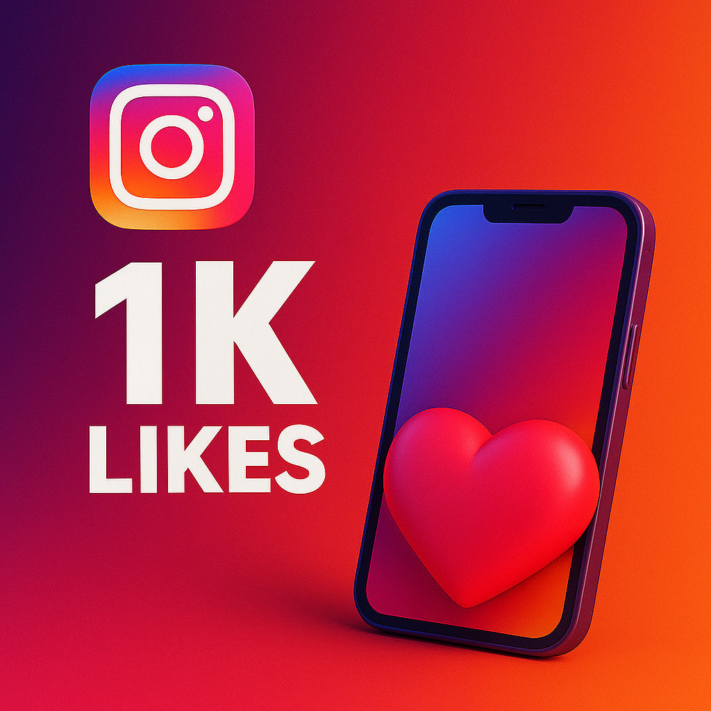 
Illustration: 1.000 Instagram-Likes mit einem Like-Symbol.