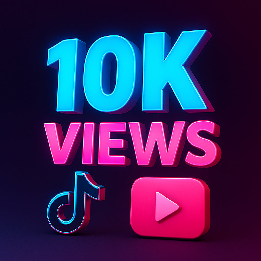 
Illustration: 10.000 TikTok-Aufrufe mit einem Wiedergabesymbol.