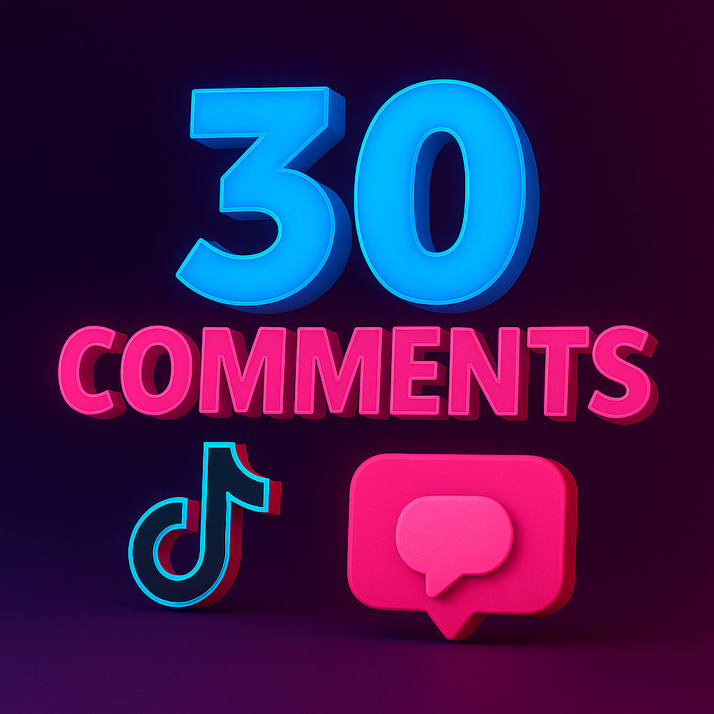 
Illustration of 30 TikTok comments with a comment bubble.
