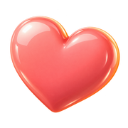 Icono 3D de corazón para likes