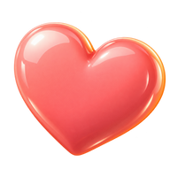 Icono 3D de corazón para likes
