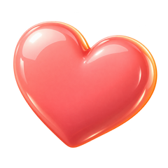 Icono 3D de corazón para likes