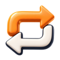 Icono 3D de flechas para reposts