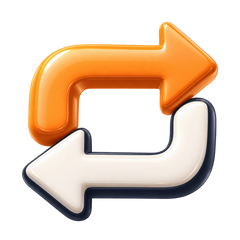 Icono 3D de flechas para reposts