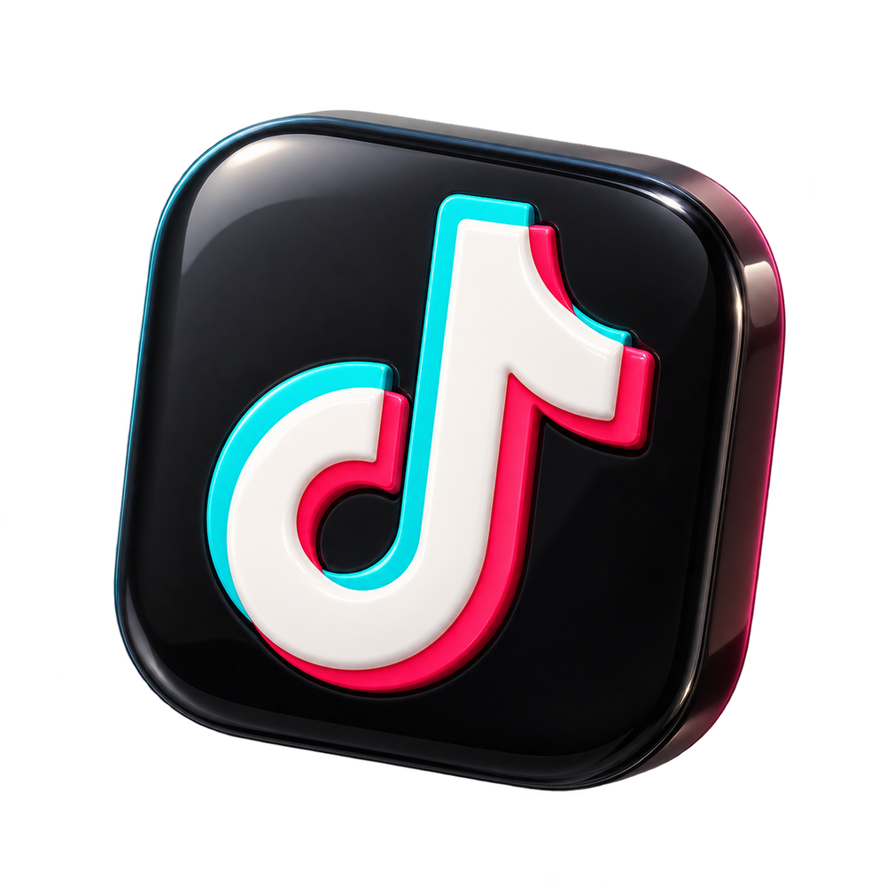 Icono 3D de TikTok