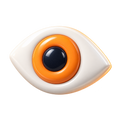 Icono 3D de ojo para visualizaciones
