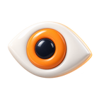 Icono 3D de ojo para visualizaciones