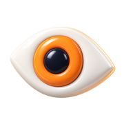 Icono 3D de ojo para visualizaciones