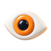 Icono 3D de ojo para visualizaciones