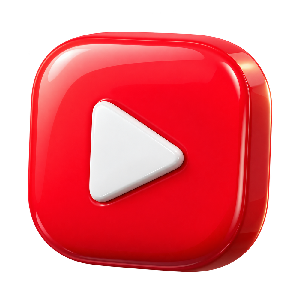 Icono 3D de YouTube